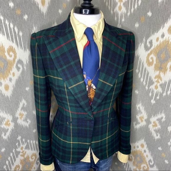 Ralph Lauren * Fall 2012 Runway Collection Stewart Tartan Plaid Diane Blazer - Picture 7 of 16